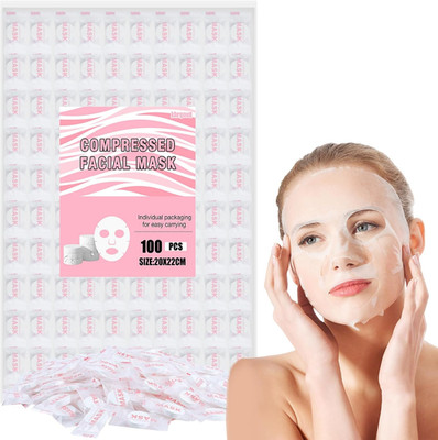 100PCS Compressed Cotton Facial Mask Sheets, Disposable DIY Mask Paper Beauty