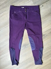Piper By Smartpak Women's 32R Knee Patch Breeches Horse Riding Equestrian Purple