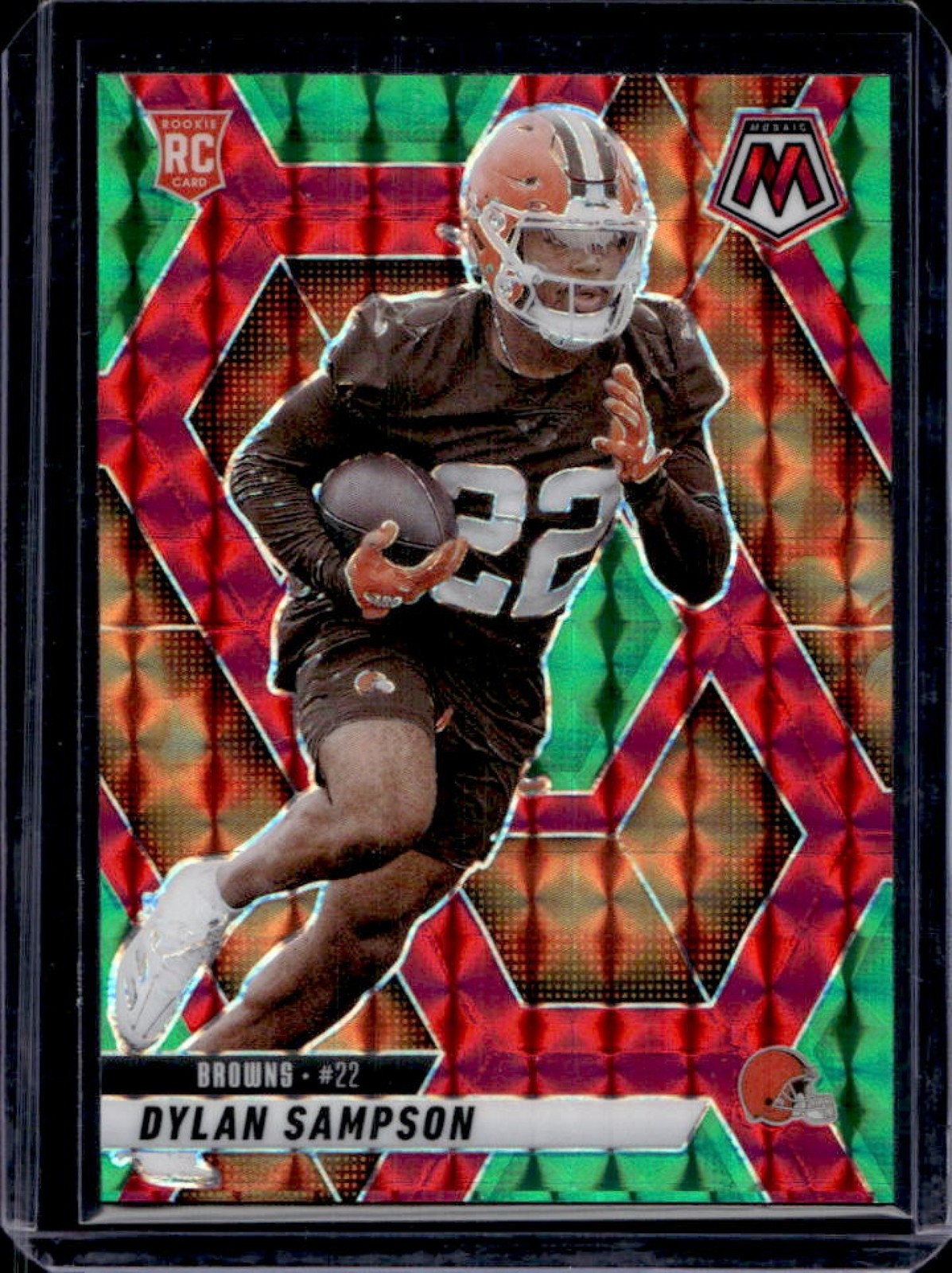 2025 Mosaic Dylan Sampson Rookies RC Choice Red & Green Prizm #355 Browns