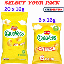 Walkers Quavers Light Curly Potato Snacks Cheese Flavour Multipack Crisps uk