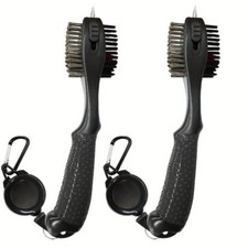 Golf Club Brushes and Cleaner with Magnetic Keychain Oversized 2 Pack