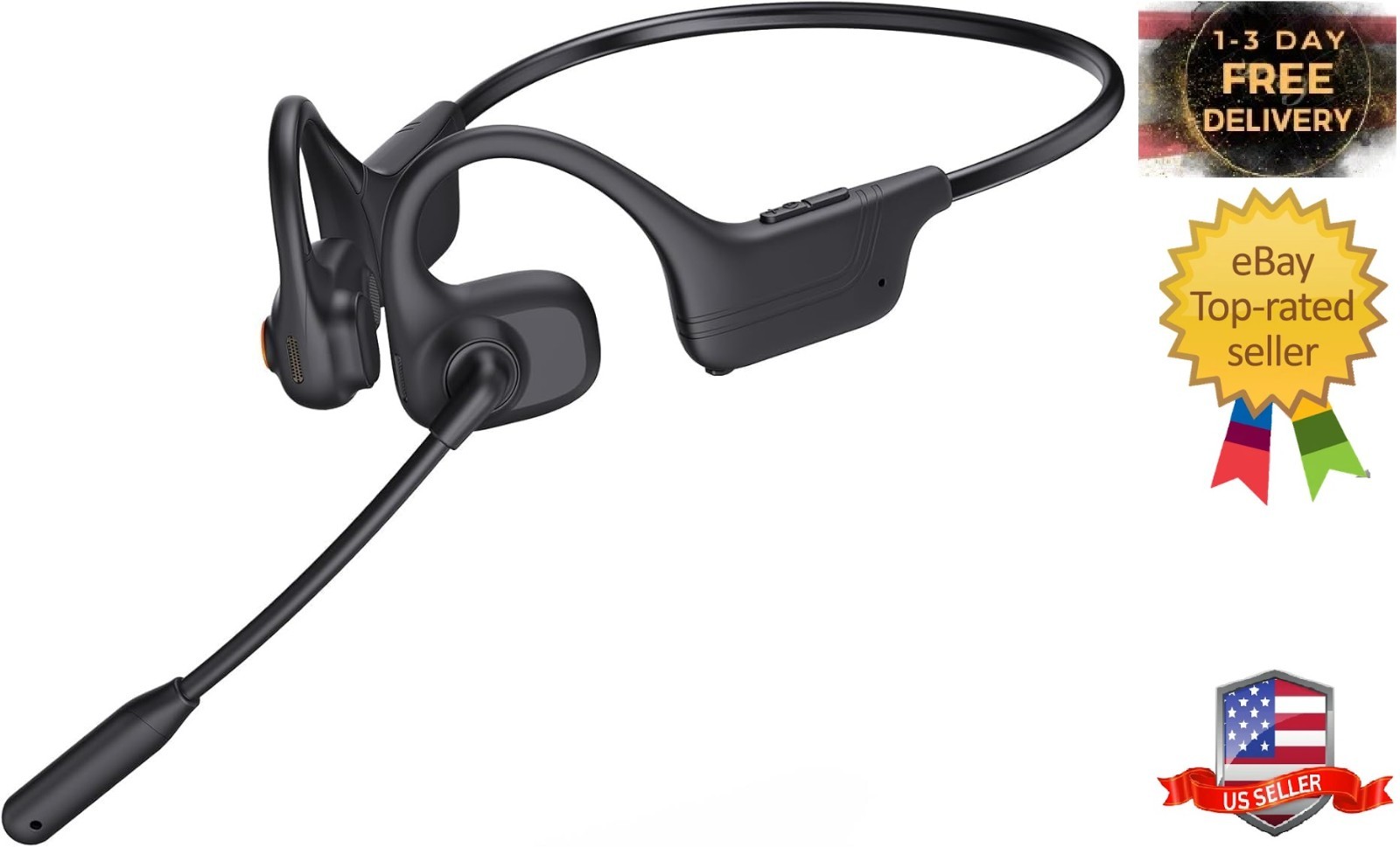 Open Ear Headphones with Mic, Bluetooth Wireless Headset with Microphone, AI ...-image