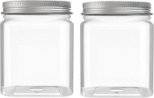 2 Pack 24 Oz Clear plastic jar, Refillable Kitchen Storage Containers, For Kitch