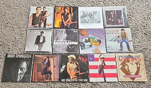 BRUCE SPRINGSTEEN - LOT OF 13 VINYL 45s - ALL w/ PICTURE SLEEVES - ALL EX NM!!