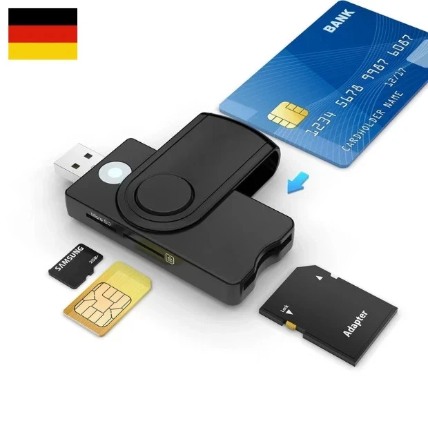 USB 2.0 chip card reader for ID cards and SIM cards DE - Bild 2 von 4