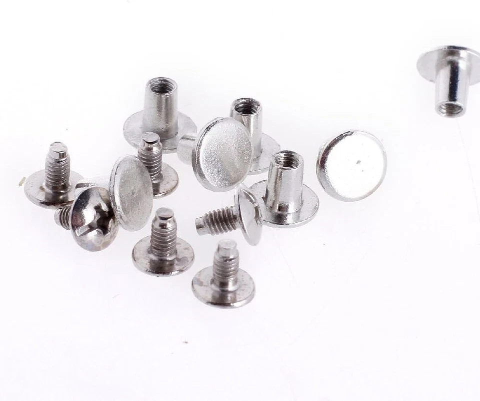 Leather Craft Screws Silver 1/4 Inch 500 Sets Flat Round Heads Fasteners - Image 3 of 4
