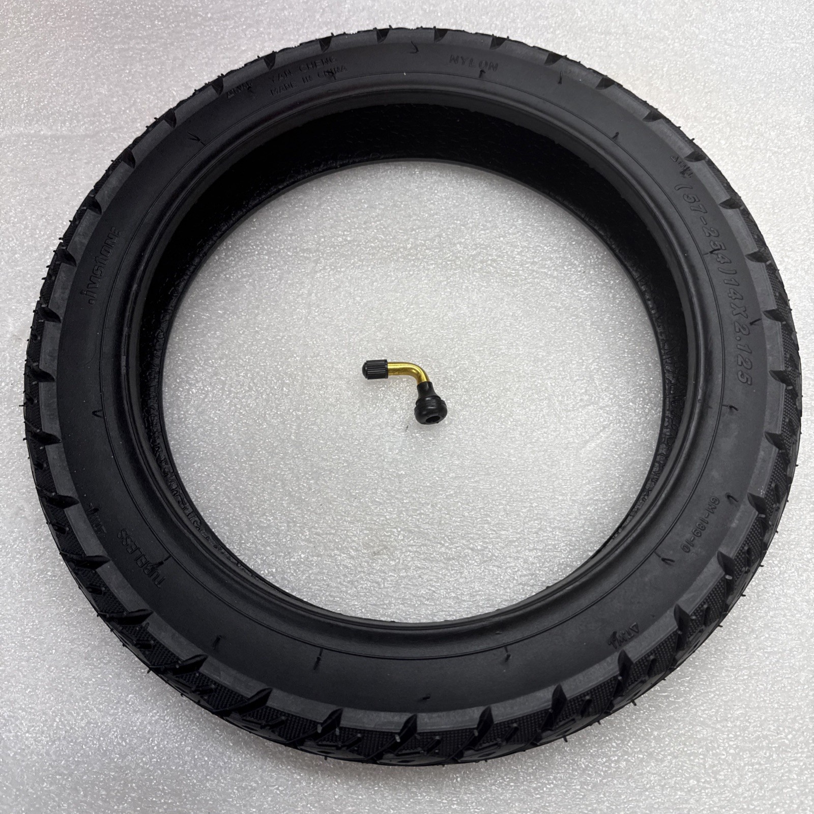 14X2.125 Tubeless Tire, 14 X 2.125 Electric Bike Tire with Angled Valve for 14In