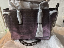 Michael Kors Metallic Purple Logo Tote Bag Zi...