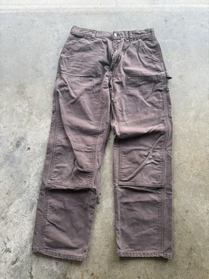 B136-DKB Carhartt Dark Brown Double Knee Carpenter Pants Size 34x32