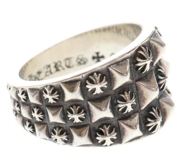 M*6様 CHROME HEARTS Pyramid Plus Ball Cha SUPER RARE !! CHROME HEARTS CH Plus Forever Pyramid Ring - Size
