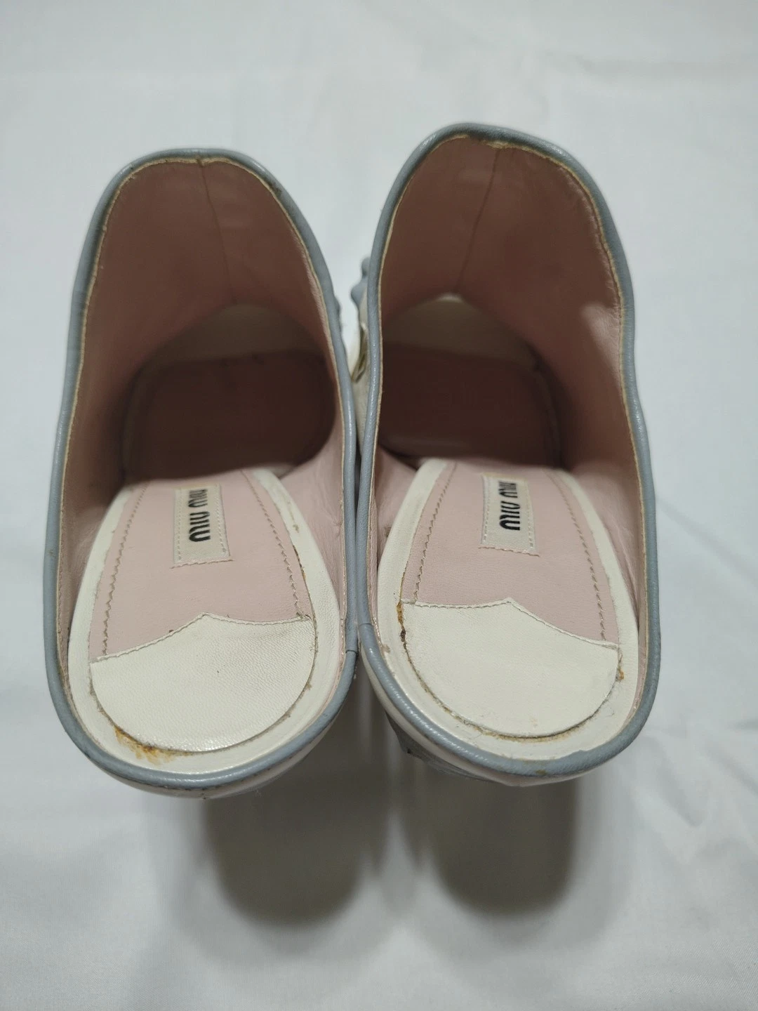 MIU MIU Scarpe con tacco a gattino fiori Mules Slides 38 US 7 5