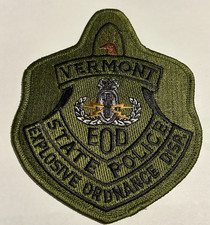 Vermont State Police EOD Explosive Ordinace Disposal Shoulder Patch Unused