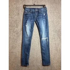 VIGOSS The Thompson Tomboy Distressed Blue Jeans Women's Size 24 Waist 27 Length