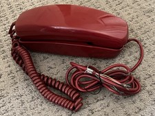 1972 Vintage Stromberg Carlson Slenderet Desk Dial Telephone Red Color