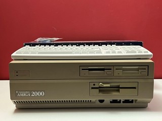 Commodore Amiga 2000 Rev 6 Battery Damage Cherry PC Keyboard with Adapter