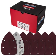 400 Grit 5-Hole Pattern Hook & Loop Mouse Sander Sandpaper Sheets, Box of 45