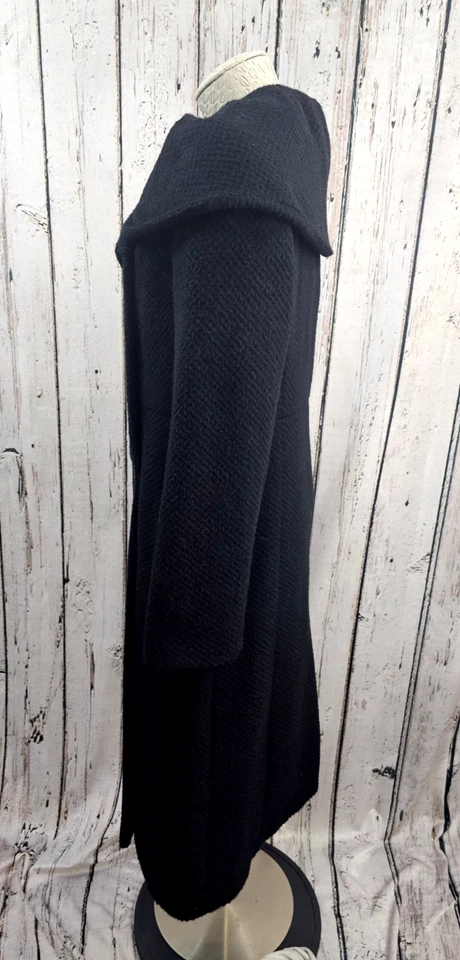 Searle 6 Wool Alpaca Winter Trench Overcoat Long Coat Black Designer warm EUC - Image 2 of 4