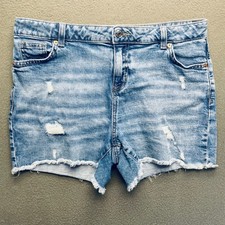 Cat  Jack Girls Denim Shorts Blue Distressed Cotton XXL 16/18 Plus Boho Summer