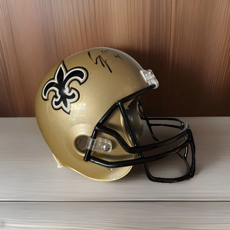 Casco Saints Cameron Jordan Auténtico Firmado Tamaño Completo Velocidad Representante BAS Testigo Foto 2 de 3