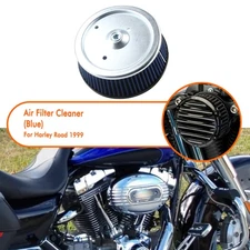 Blue Motorcycle Air Filter Cleaner Intake Element For Harley Road 1999