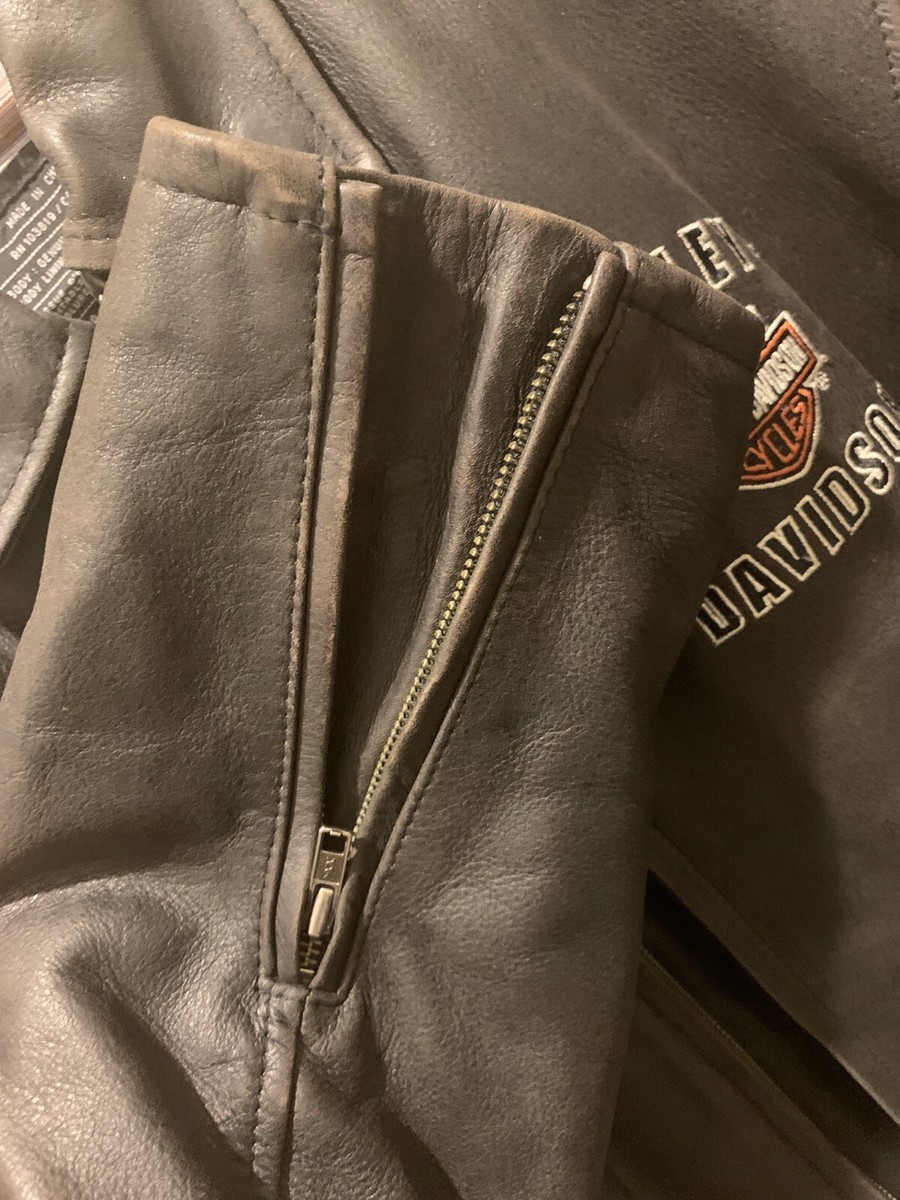 Harley Davidson Men's Legendary Eagle Vintage Brown Leather Jacket