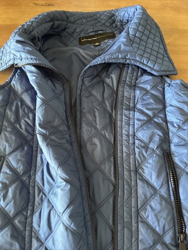 Marc New York Andrew Marc Quilted Vest Women's Size S Blue Asymmetric Zip Up - Picture 6 of 9