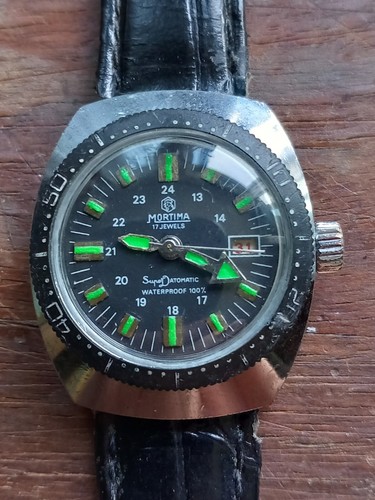 Vintage DIVER MORTIMA SuperDatomatic, 17 jewels, Waterproof (untested) Year 1970