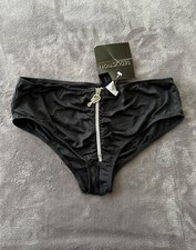 Vtg Frederick's Of Hollywood "SEDUCTION" ZIpper Bikini Panties w/ Open Crotch S
