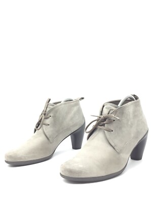 Ecco Sculptured Botas De Cuero Gris Para Mujeres T.40 US.7 UK.5