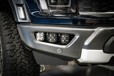 Baja Designs Triple Squadron Sport Combo/Spot Amber Fogs For 21+ Ford Raptor