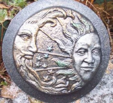 Eclipse plastic mold concrete sun moon plaster cement mould 7.5" x 1/2" thick