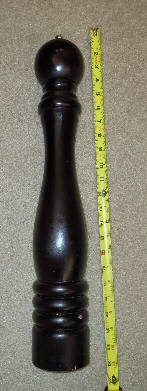 Olde Thompson Wood Pepper Mill 21” Large Dark Turned Wood Gourmet Grinder