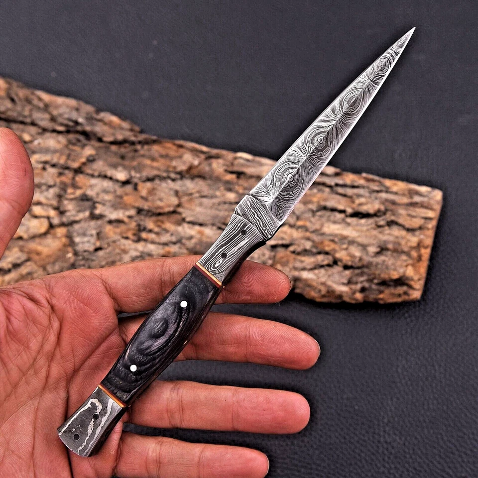 Custom HandMade Hunting Boot Knife Hand Forged Damascus Steel Blade 2841 - Image 2 of 4