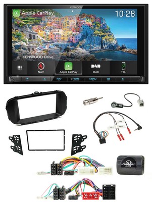 Kenwood Bluetooth Lenkrad 2DIN USB TMC DAB Navigation für Kia Soul 2014-2019 sch
