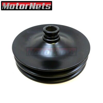 BLACK Saginaw PRESS ON power steering pulley GM Chevy Double 2 groove 3/4'' SBC