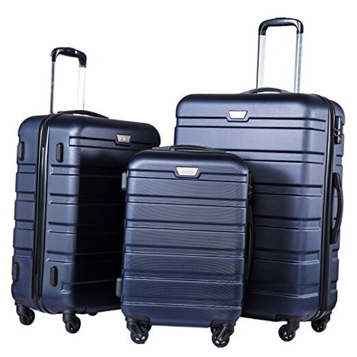 Luggage 3 Piece Set Suitcase Spinner Hardshell Lightweight TSA Lock 4 navy2