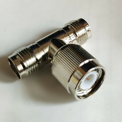 TNC male to two TNC female triple T in series lot RF adapter connector 3 way