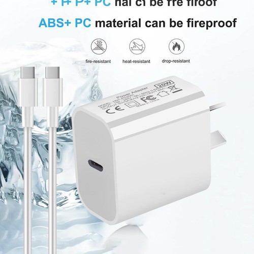 20W PD USB-C Fast Charger Wall Adapter With Cable For iPhone Samsung Android LG - Picture 23 of 32