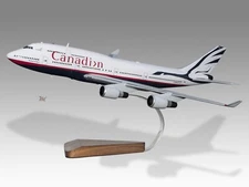 Boeing 747- 400 Canadian Airlines Desk Wood Airplane New Model Small Scale 1/200