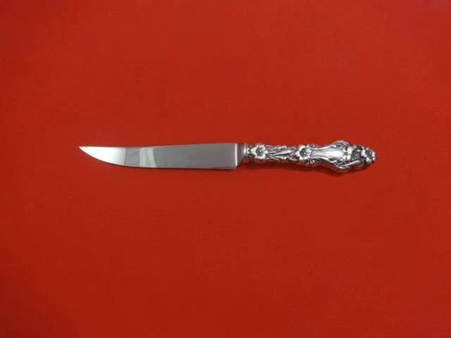 Lily by Whiting Sterling Silver Steak Knife HHWS Custom Made Serrated 8 1/2"