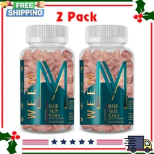 WEEM Hair Skin and Nails Gummies - Supports Healthy Hair - Vegan biotin Vitamins