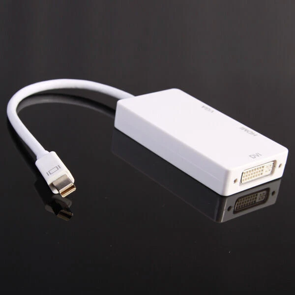 Mini DP ThunderBolt To VGA DVI HDMI HD Video Cable Adapter For Apple Mac Pro Air - Image 2 of 4
