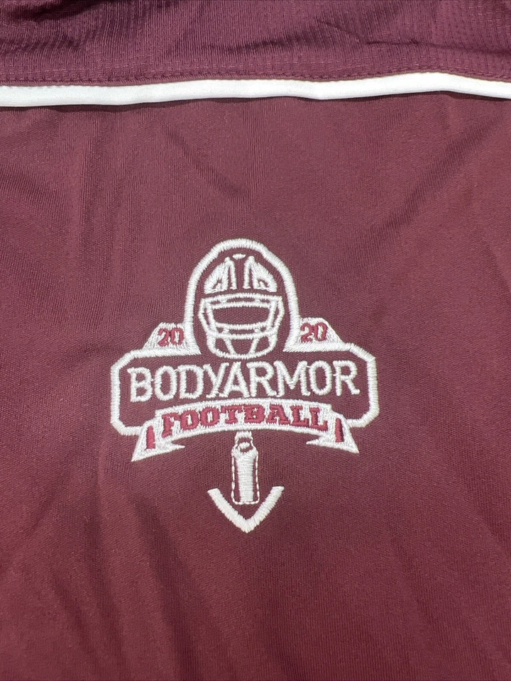 Body Armor Football Holloway 1/4 zíper manga longa pulôver adulto GG logotipo Borgonha - Imagem 4 de 4