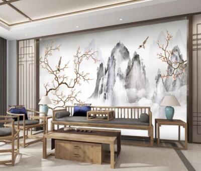 3D Mountain Branches 45504NA Wallpaper Wall Murals Removable Wallpaper Fay