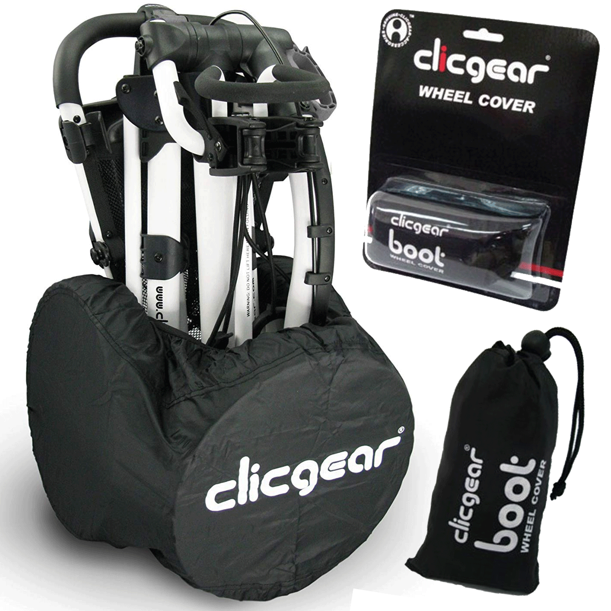 CLICGEAR GOLF TROLLEY WHEEL COVERS KEEP YOUR CAR BOOT CLEAN