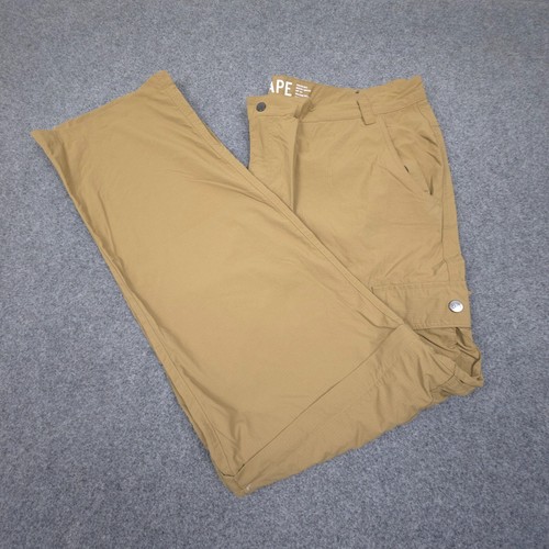 CAPE Pants Mens 40 Brown ripstop Zip Off Cargo Outdoor quick dry Size 40x33
