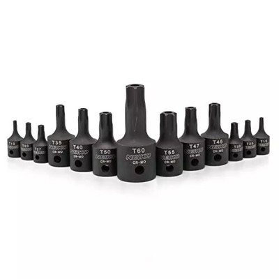 NEIKO 10282B 13 Piece Security Torx Socket Bit Set 6 Point Heavy Duty Tamperpro