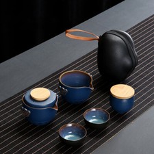 Customize Chinese Kung Fu Teaset Ceramic Portable Teapot Set Travel Gaiwan Tea