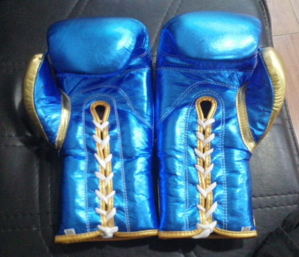 新品willfully handmade randompearlknitvest Custom Made No Boxing No Life Boxing Gloves Metallic Green & Gold
