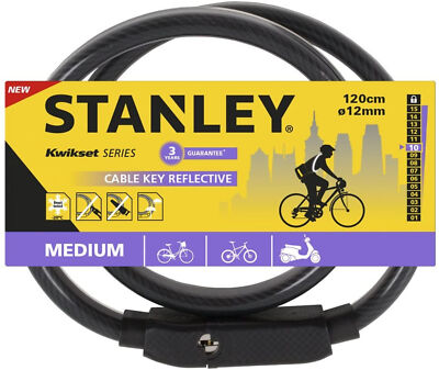 Stanley Kwikset Cable Key reflective Fahrradschloss S741-161 Sicherheitsstufe  10 | eBay.de